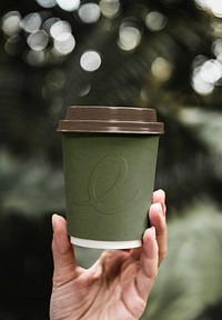 Eco-friendly takeaway cup mockup psd