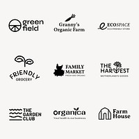 Eco-friendly business logo template, editable design psd set