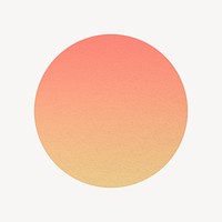 Orange gradient circle, sunset badge psd