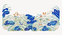 Chinese oriental embroidery border psd. Original public domain image. Digitally enhanced by rawpixel.