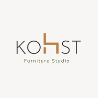 Furniture shop editable logo template, creative design vector