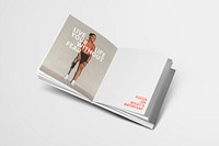 Fitness magazine, open book isolated design 