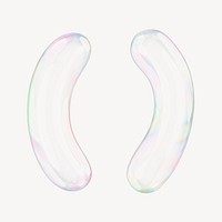 Parentheses brackets symbol, 3D transparent holographic bubble