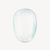 Apostrophe mark, 3D transparent holographic bubble