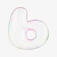 b letter, 3D transparent holographic bubble