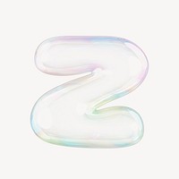 Z letter, 3D transparent holographic bubble