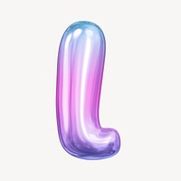 l letter, pink 3D gradient balloon English alphabet