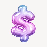 US dollar sign, pink gradient balloon