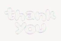 Thank you 3D word, transparent balloon design