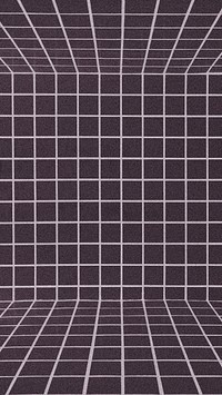 3d grid room phone wallpaper, retro wireframe