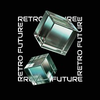 Crystal cube, retro future design 