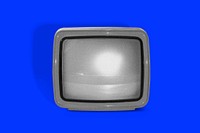 Retro gray CRT TV, blue design