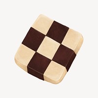 Checkerboard cookie, dessert food illustration