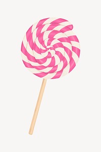 Pink lollipop, cute candy illustration