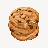 Chocolate chip cookies, delicious dessert illustration vector