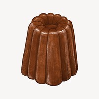 Canele, French pastry dessert illustration vector