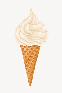 Vanilla soft serve, Summer dessert illustration vector