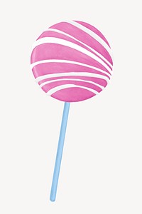 Strawberry cake pop, party dessert illustration psd