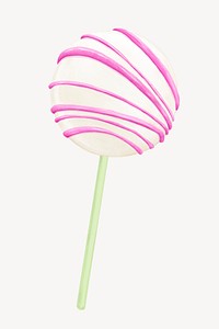 Vanilla cake pop, party dessert illustration psd