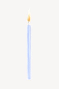 Lit birthday candle, object illustration