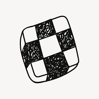 Checkerboard cookie doodle, dessert food  psd