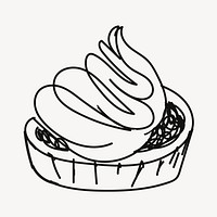 Cream tart, bakery pastry doodle psd