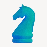 Knight chess piece, business collage element psd