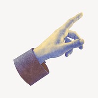 Businessman's pointing finger, business collage element psd