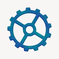 Blue gear cogwheel, business graphic psd