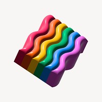 Rainbow noodle 3D illustration 