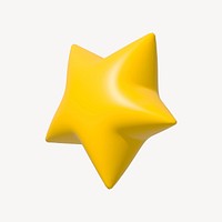 Yellow star 3D illustration