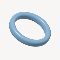 Blue ring 3D illustration psd