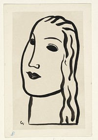 Woman's head (1891–1941) drawing in high resolution by Leo Gestel. Original from The Rijksmuseum. 