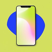 Phone screen mockup, gradient design psd