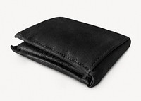 Black leather wallet collage element psd