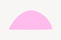 Pink semicircle badge, design space vector