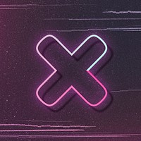 Pink neon glow letter x font typography