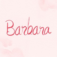 Pink Barbara name word typography