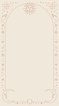 Beige aesthetic celestial mobile wallpaper illustration vector