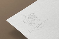 Vintage embossed logo mockup, business stationery paper psd