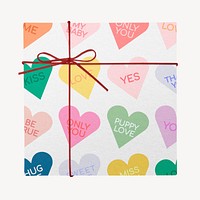 Valentine's gift mockup, editable packaging  psd
