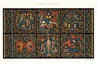 Monographia of the cathedral of Chartres, Chrome lithography of the stained glass window: The life of Jesus, Paris, Imprimerie impériale, 1867