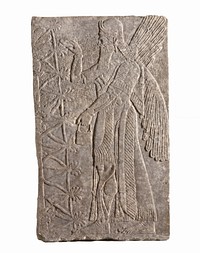 Relief with Winged Genie (883–859 BC) ornamental design in high resolution. Original from the Saint Louis Art Museum.