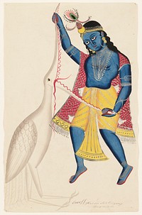 Krishna Killing Bakasura during 19th century painting in high resolution. Original from the Minneapolis Institute of Art. Digitally enhanced by rawpixel.. Original from the Minneapolis Institute of Art.