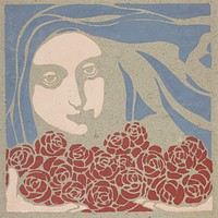 Woman’s Head with Roses (1899) print in high resolution by Koloman Moser (Kolo Moser). Original from the Art Institute of Chicago.