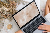 Laptop screen mockup, editable design  psd