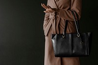 Leather bag mockup, women's fashion psd