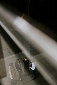 Business colleagues chatting after work