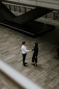 Business people shaking hands, networking photo