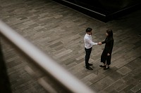 Business people shaking hands, networking photo